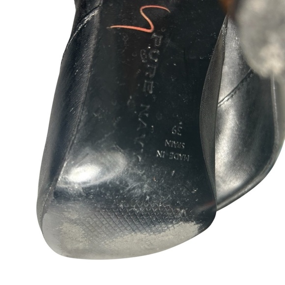 Pure Navy Made In Spain Black Leather Booties Sz 39 (8) - Picture 10 of 11